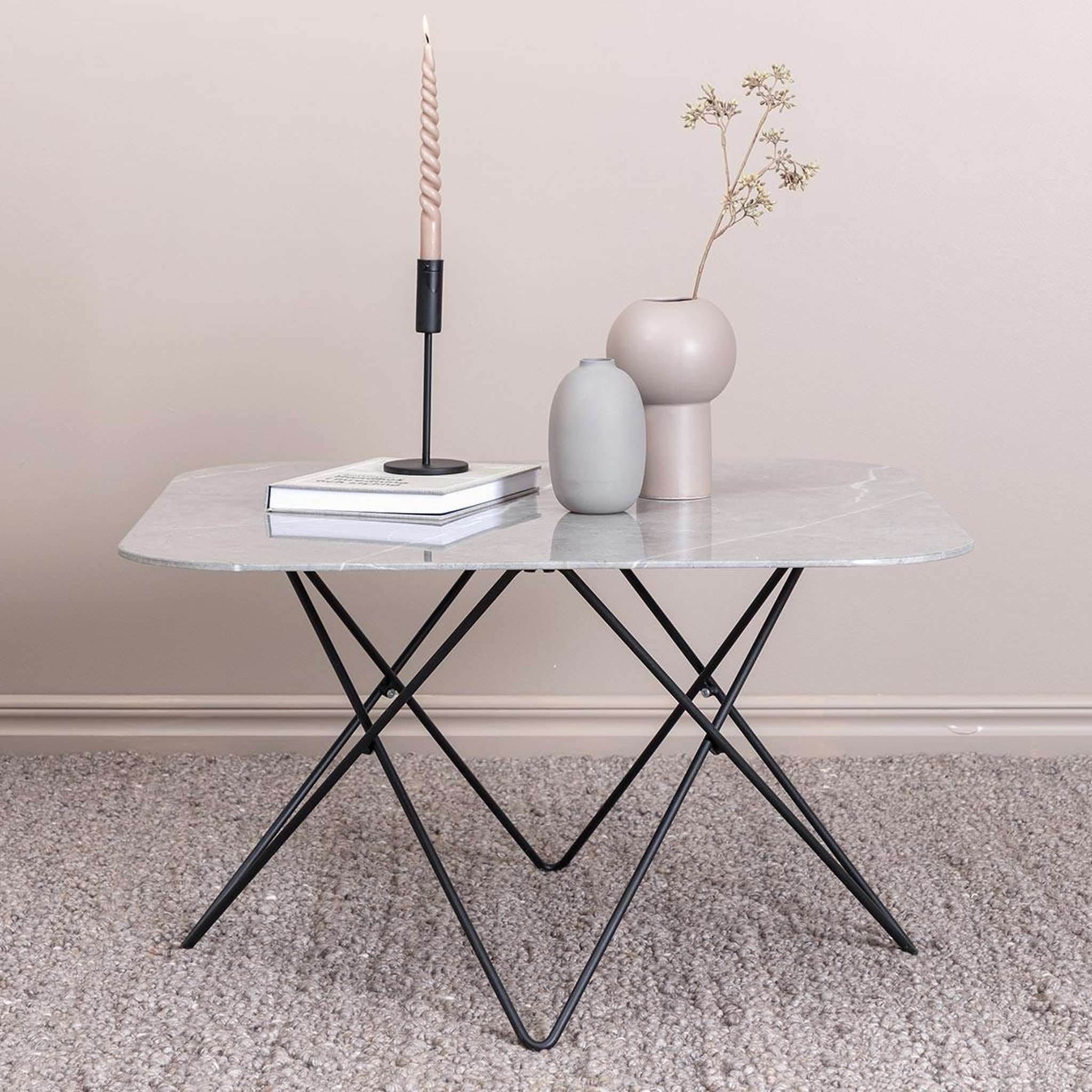 Voir la diapositive 5 : Paris Prix Table basse en verre marbré  tristar  80cm gris