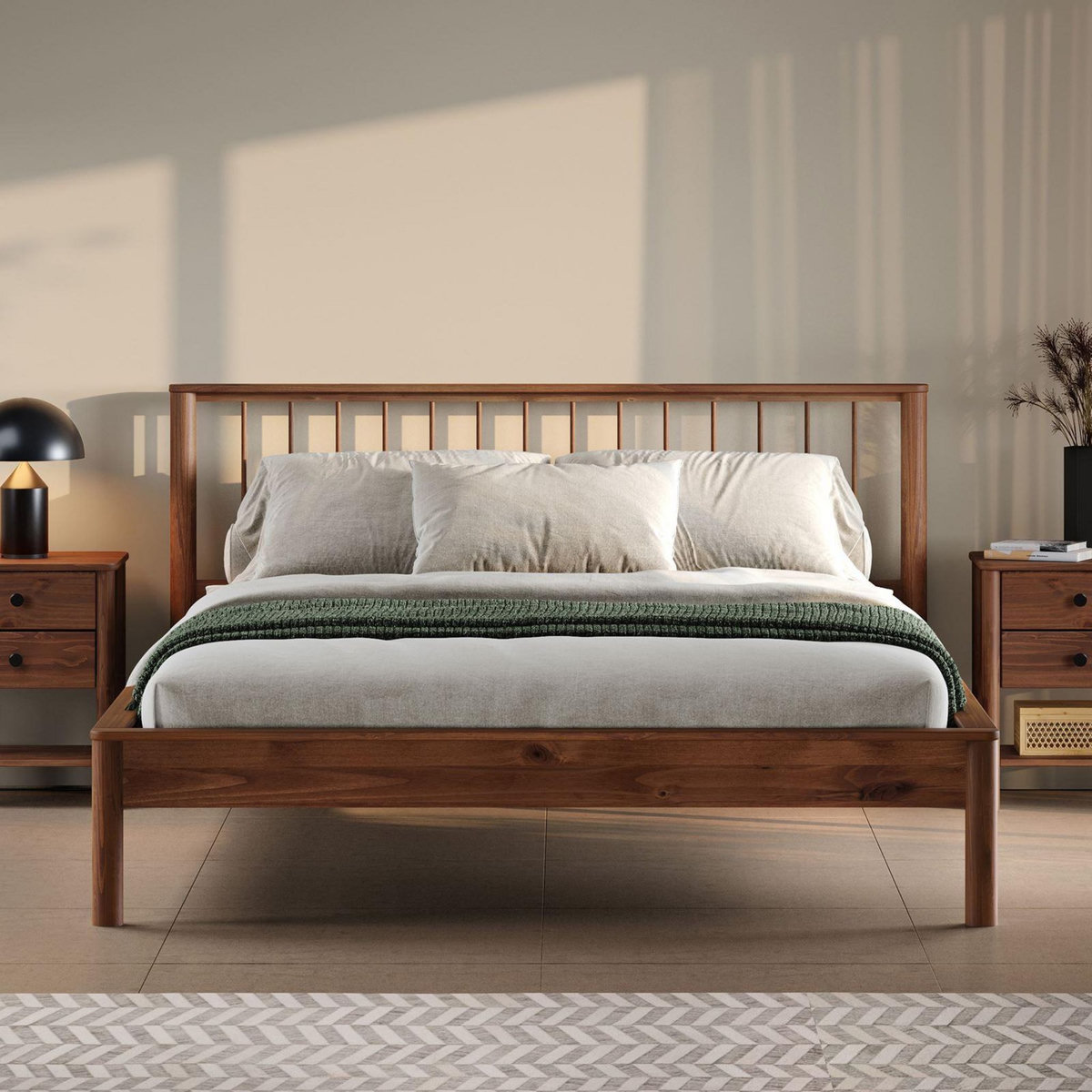 IDIMEX Lit avec sommier APOANA en bois massif