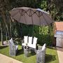 Voir la diapositive 1 : Parasol ovale 3 têtes 2,70x4,6m gris DEPORWIDE