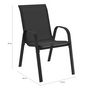 Voir la diapositive 6 : ID MARKET Lot de 4 chaises de jardin LYMA métal et textilène empilables noires