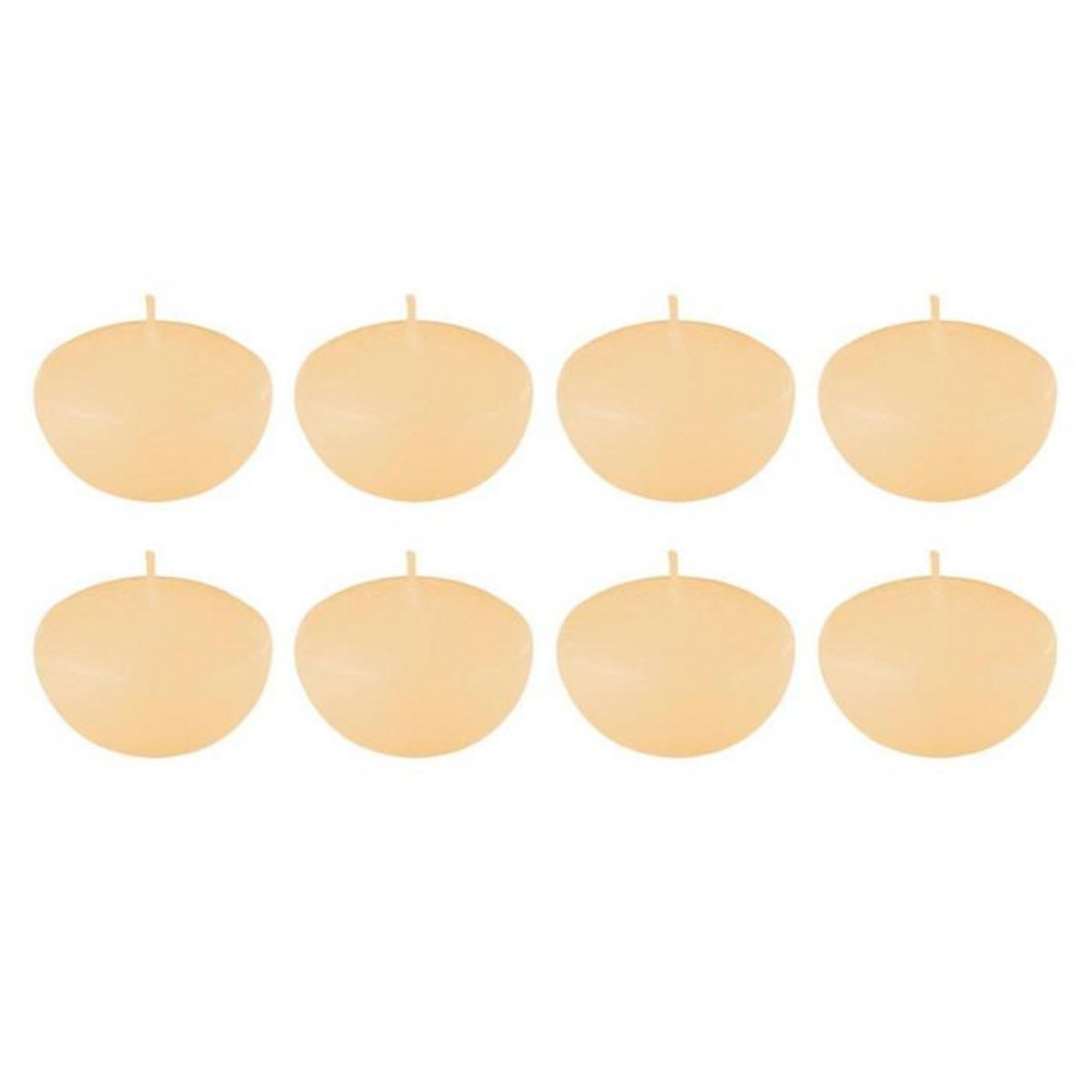 Paris Prix Lot de 8 Bougies Chauffe-Plat  Flottante  6cm Beige
