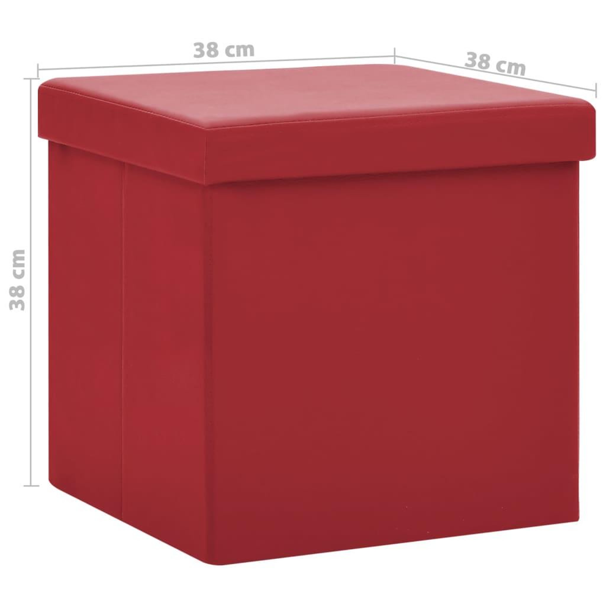Voir la diapositive 6 : VIDAXL Tabouret de rangement pliable Rouge bordeaux PVC