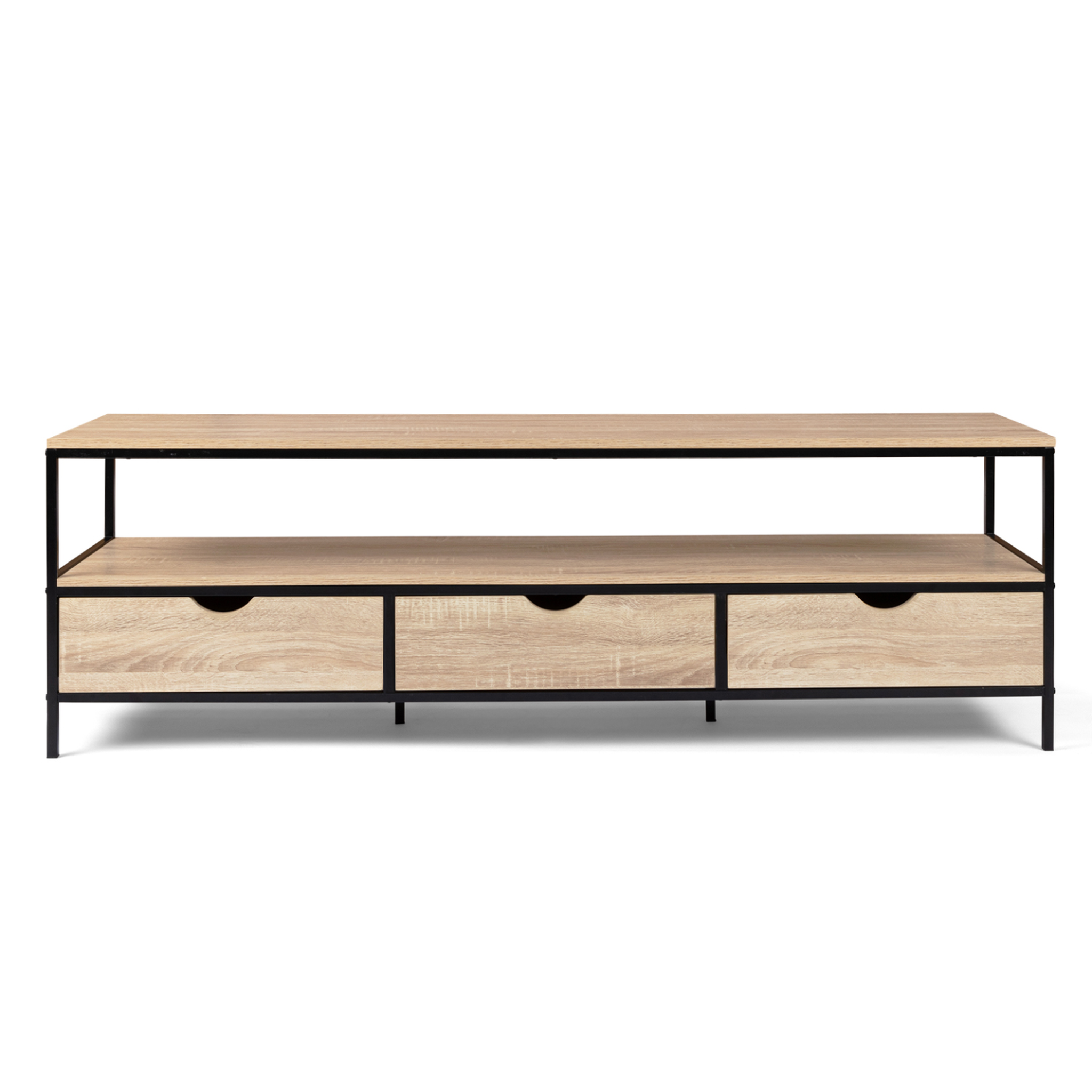 Voir la diapositive 3 : ID MARKET Meuble tv 160 cm detroit 3 tiroirs design industriel