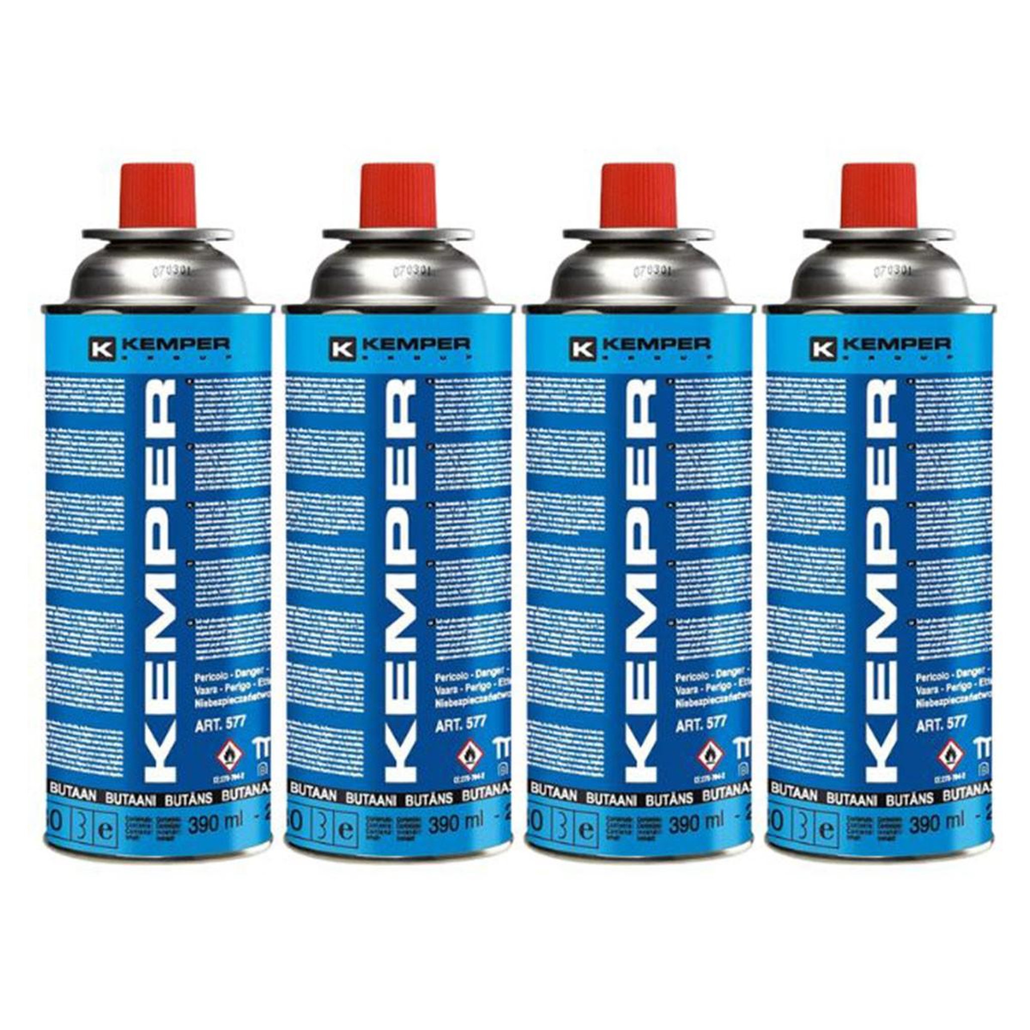 Kemper Pack de 4 cartouches gaz 227g bouteille de gaz butane camping réchaud barbecue kemper
