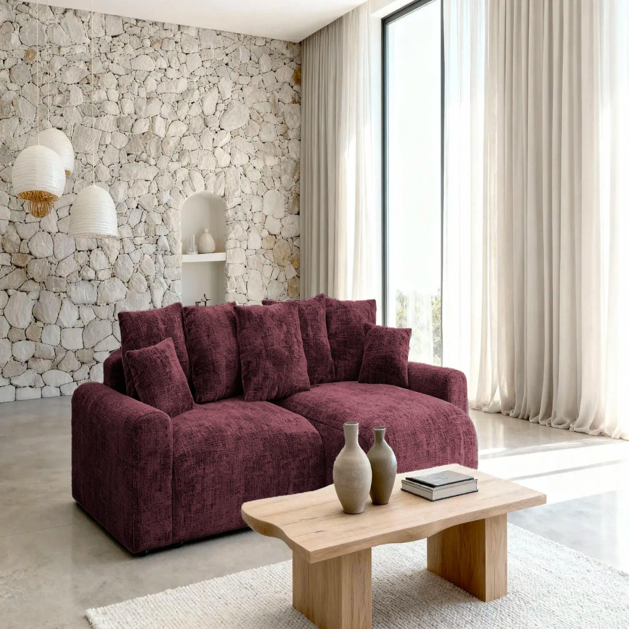 Voir la diapositive 2 : CASANOVA PARIS Oli - canapé d'angle convertible tissu chenille 4 places