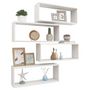 Voir la diapositive 3 : VIDAXL Etageres murales cube 4 pcs Blanc 60x15x23 cm Bois d'ingenierie