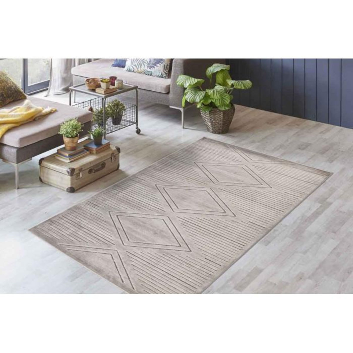 Paris Prix Tapis Tissé Déco à Poils Courts  Madita  Gris