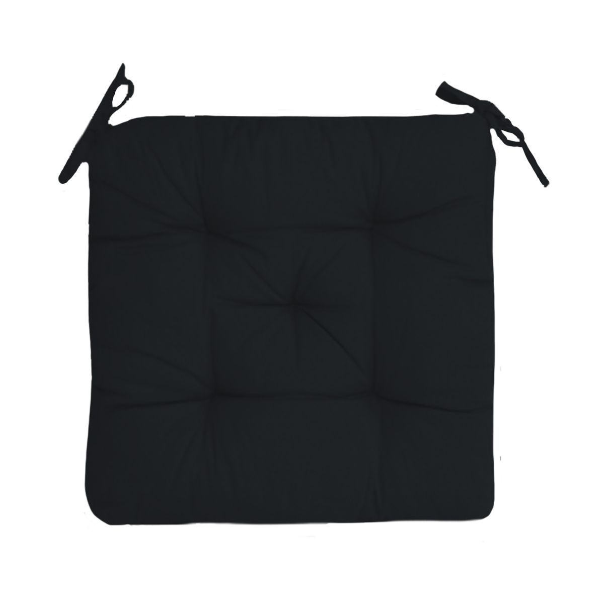 Galette de chaise unie matelassée 5 points avec nouettes