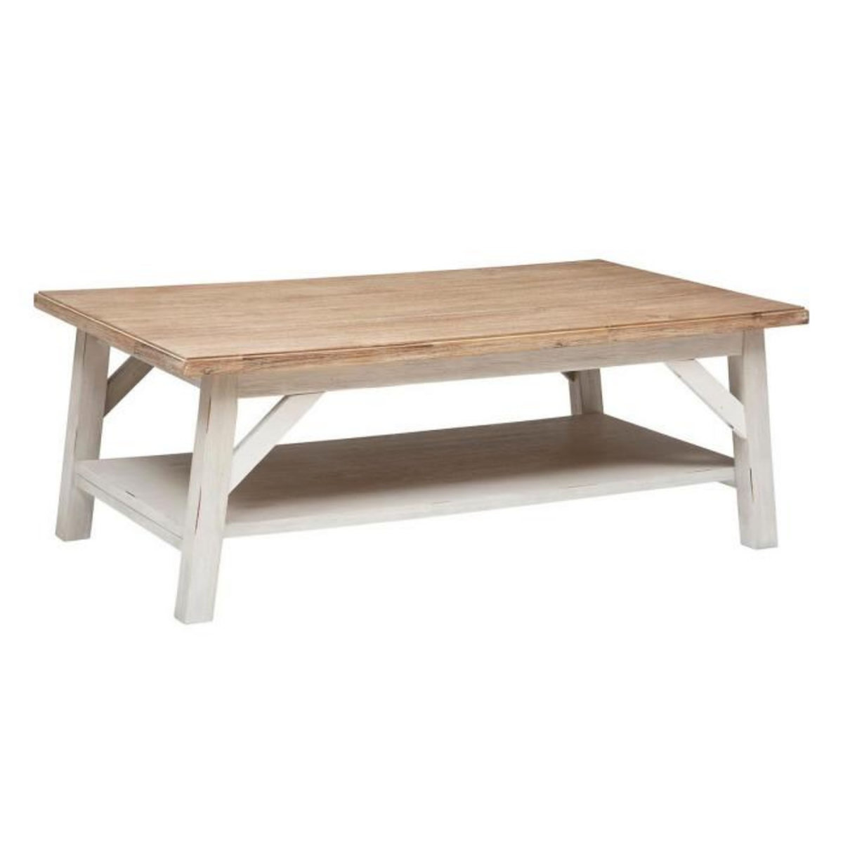 ATMOSPHERA Table Basse en Bois  Olbia  120cm Blanc