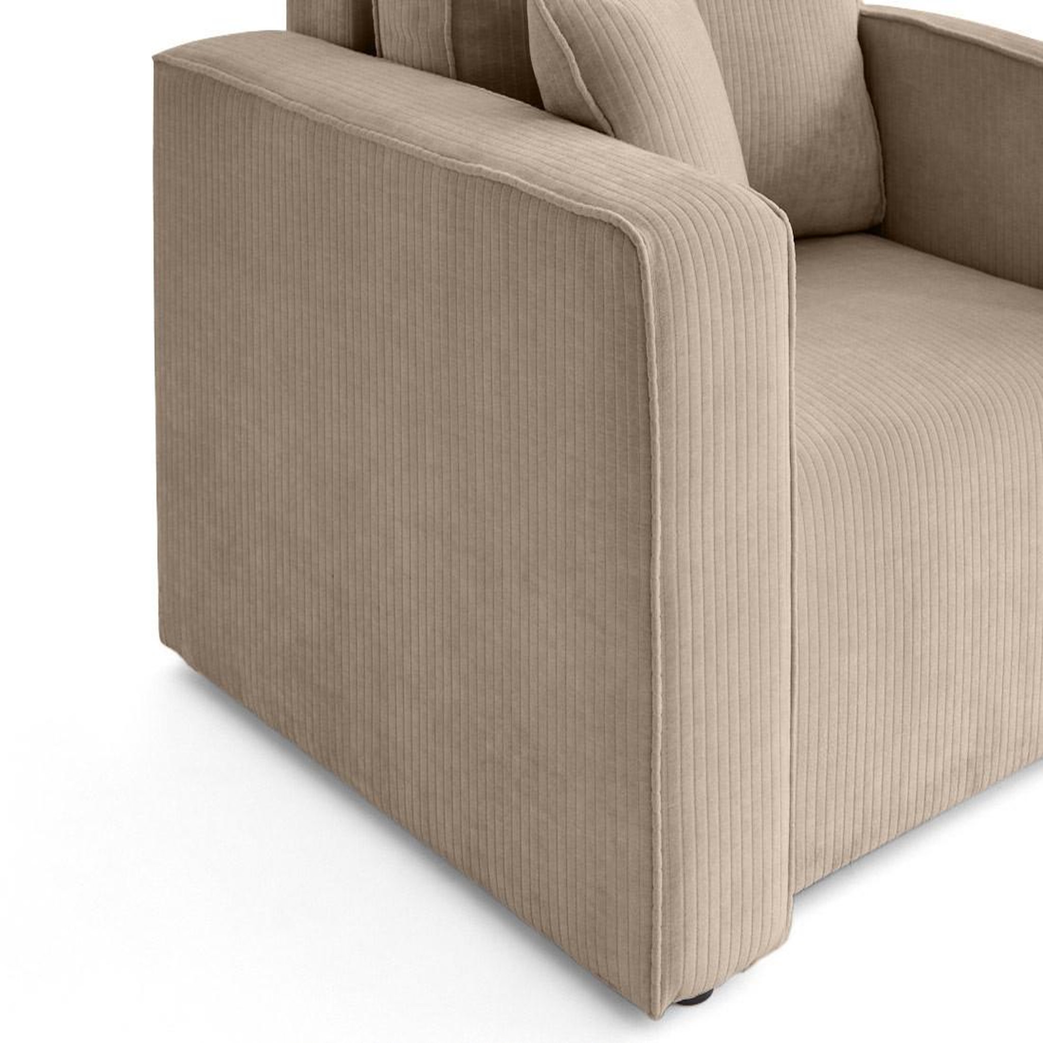 Voir la diapositive 4 : BEST MOBILIER Topaze - fauteuil en velours côtelé plat