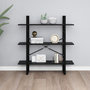 Voir la diapositive 4 : VIDAXL Bibliotheque a 3 niveaux Noir 100x30x105 cm Bois de pin massif