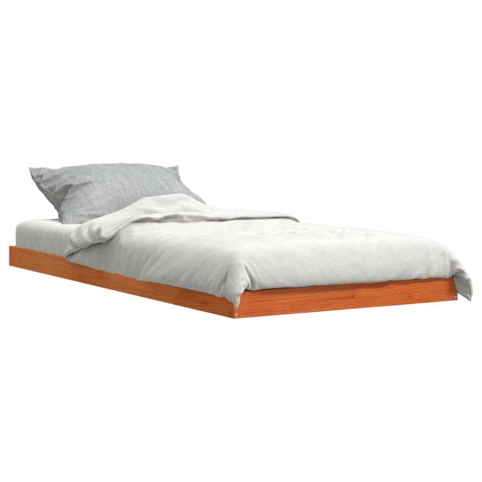 Voir la diapositive 3 : VIDAXL Cadre de lit sans matelas cire marron 90x200 cm bois pin massif