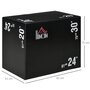 HOMCOM Box jump crossfit - box de pliométrie - boite de saut - 3 hauteurs 51/61/76H cm - charge max. 120 Kg - mousse revêtement PE noir