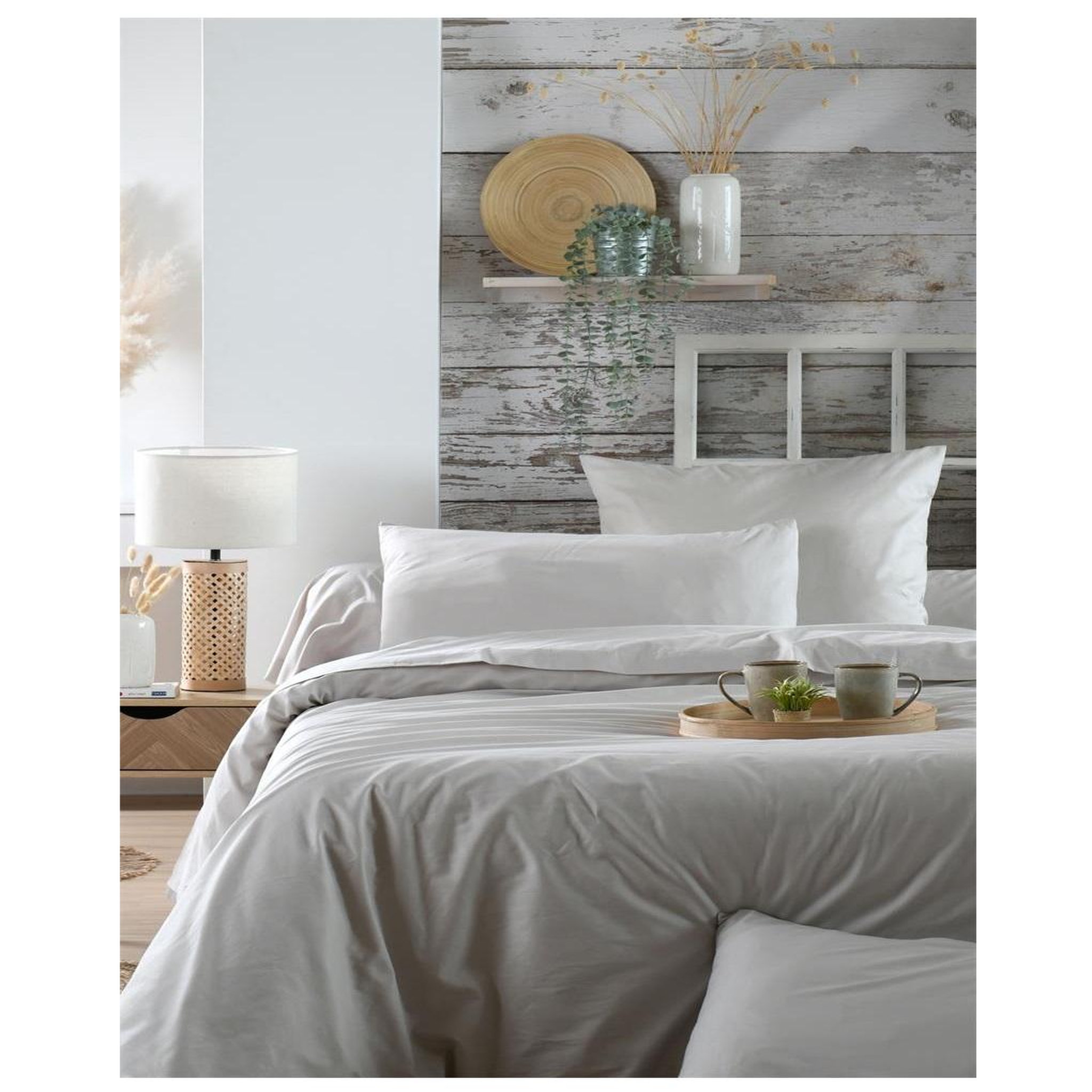 Voir la diapositive 3 : Eden Drap housse percale en coton nuage
