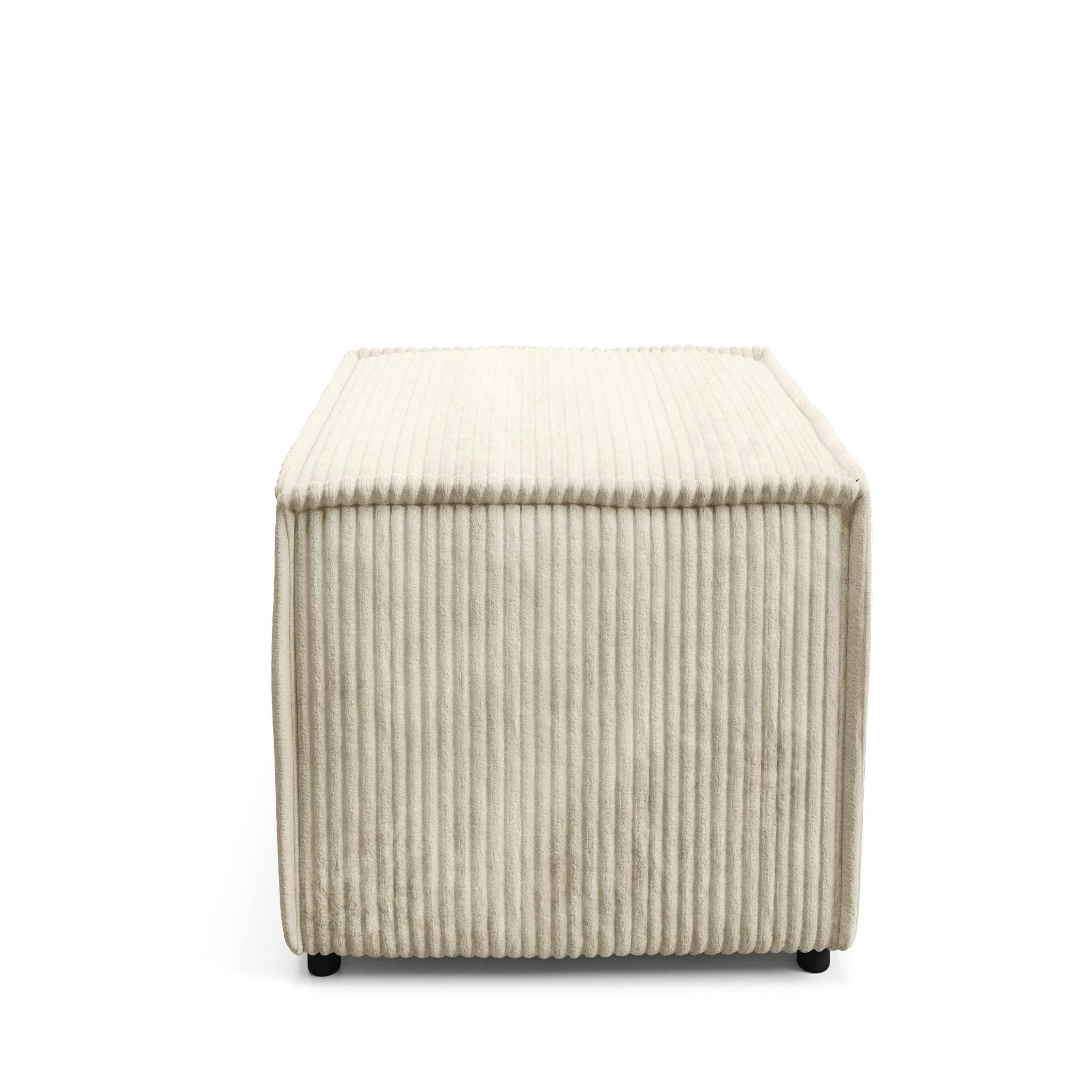 CASANOVA PARIS Laria - pouf gros velours côtelé. Coloris disponibles : Orange, Bleu, Vert, Gris, Beige, Marron