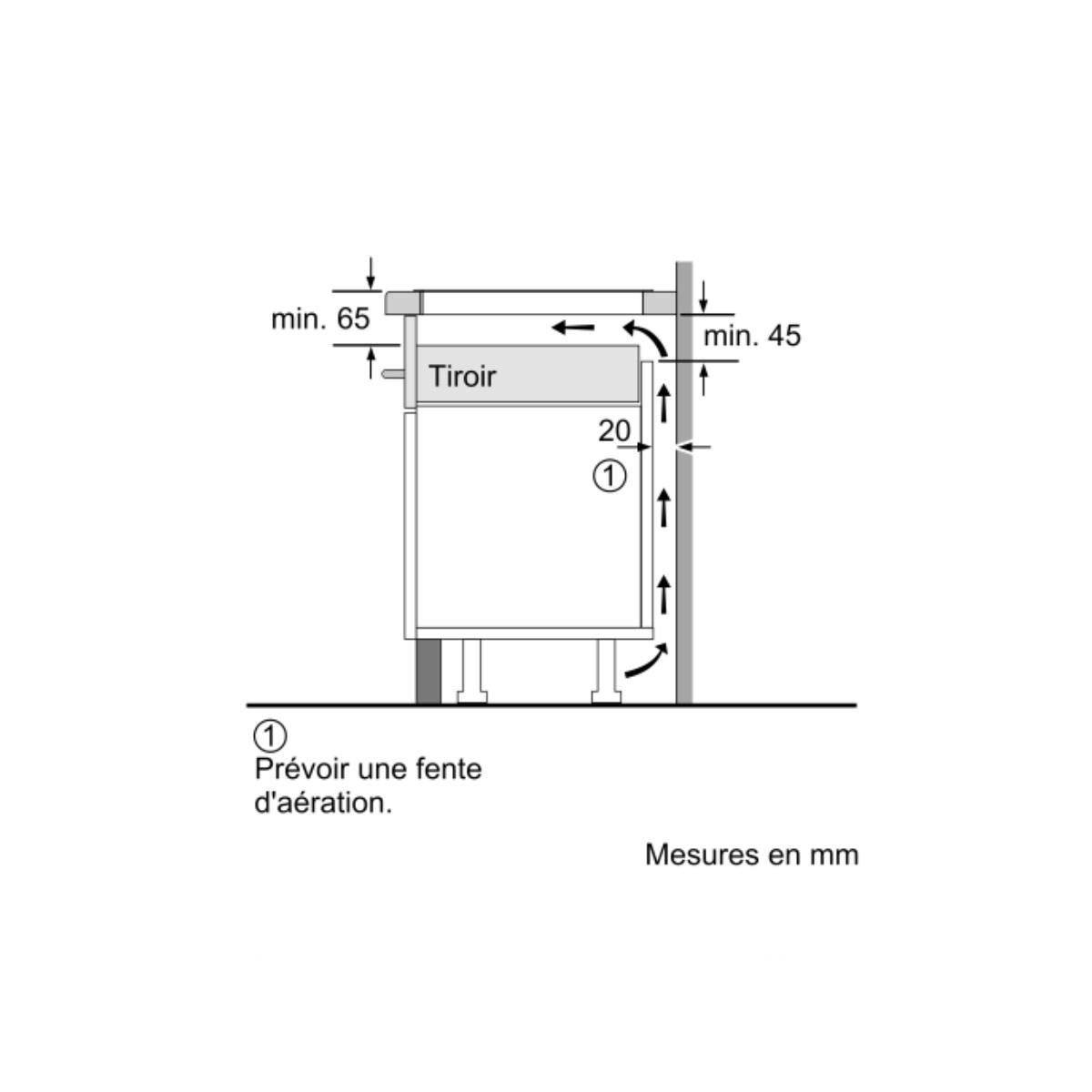 BOSCH Table de cuisson à induction 59.2cm 4 foyers 7400w noir - PIX631HC1H