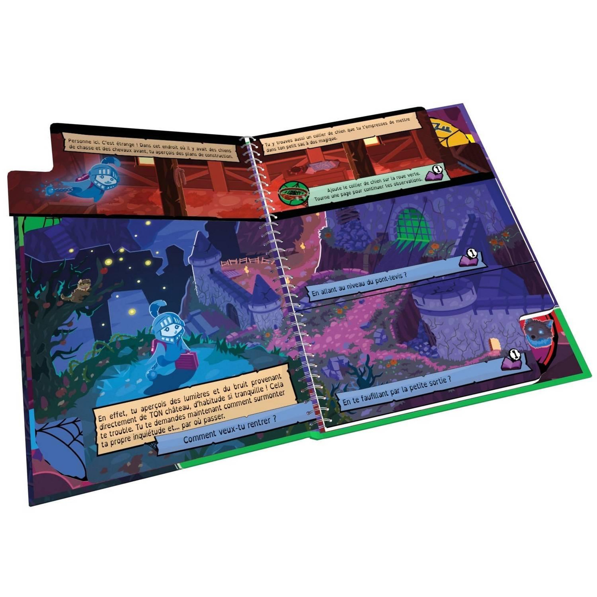 Voir la diapositive 4 : GAME FLOW Cd? Non — ma première aventure : le château de p'tit bouh livre spiral interactif multicolore