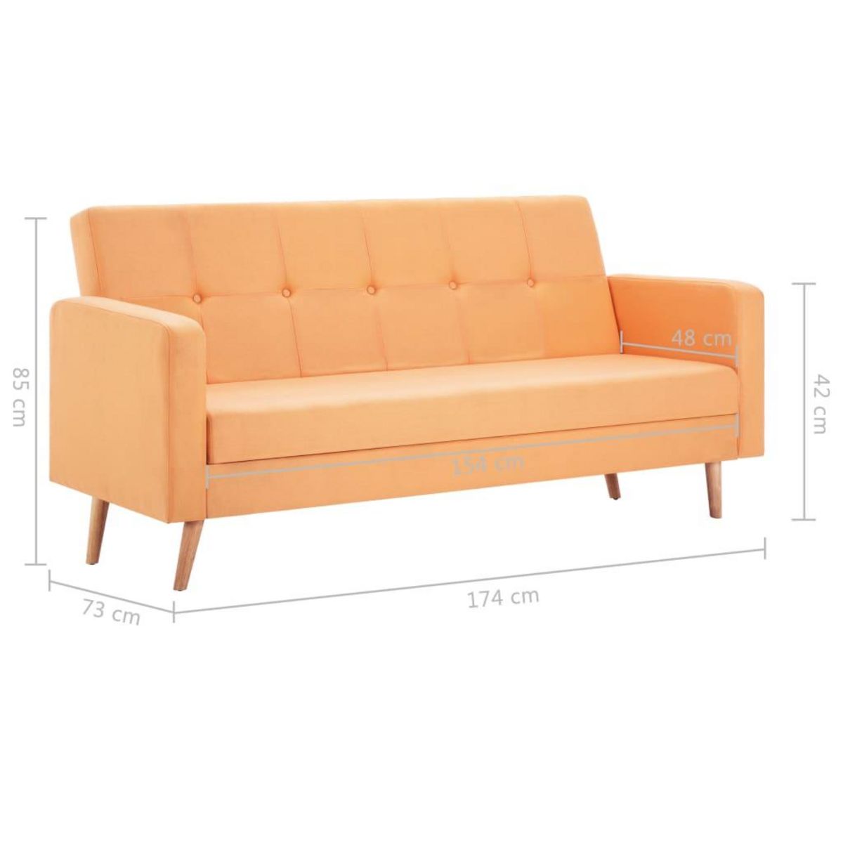 VIDAXL Canape Tissu Orange