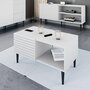 Voir la diapositive 2 : Habitat et Jardin Table basse  Nakomo   - 100 x 41 x 52 cm - Blanc