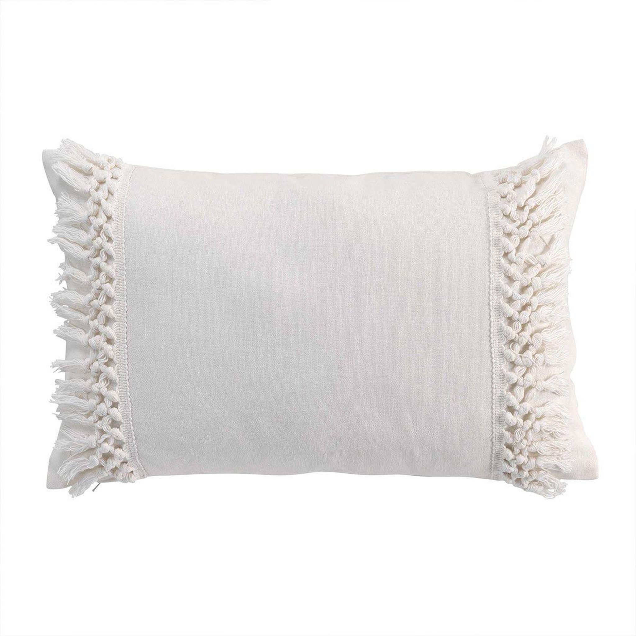 Voir la diapositive 1 : Douceur d'Intérieur Coussin déco à franges  salma  30x50cm naturel