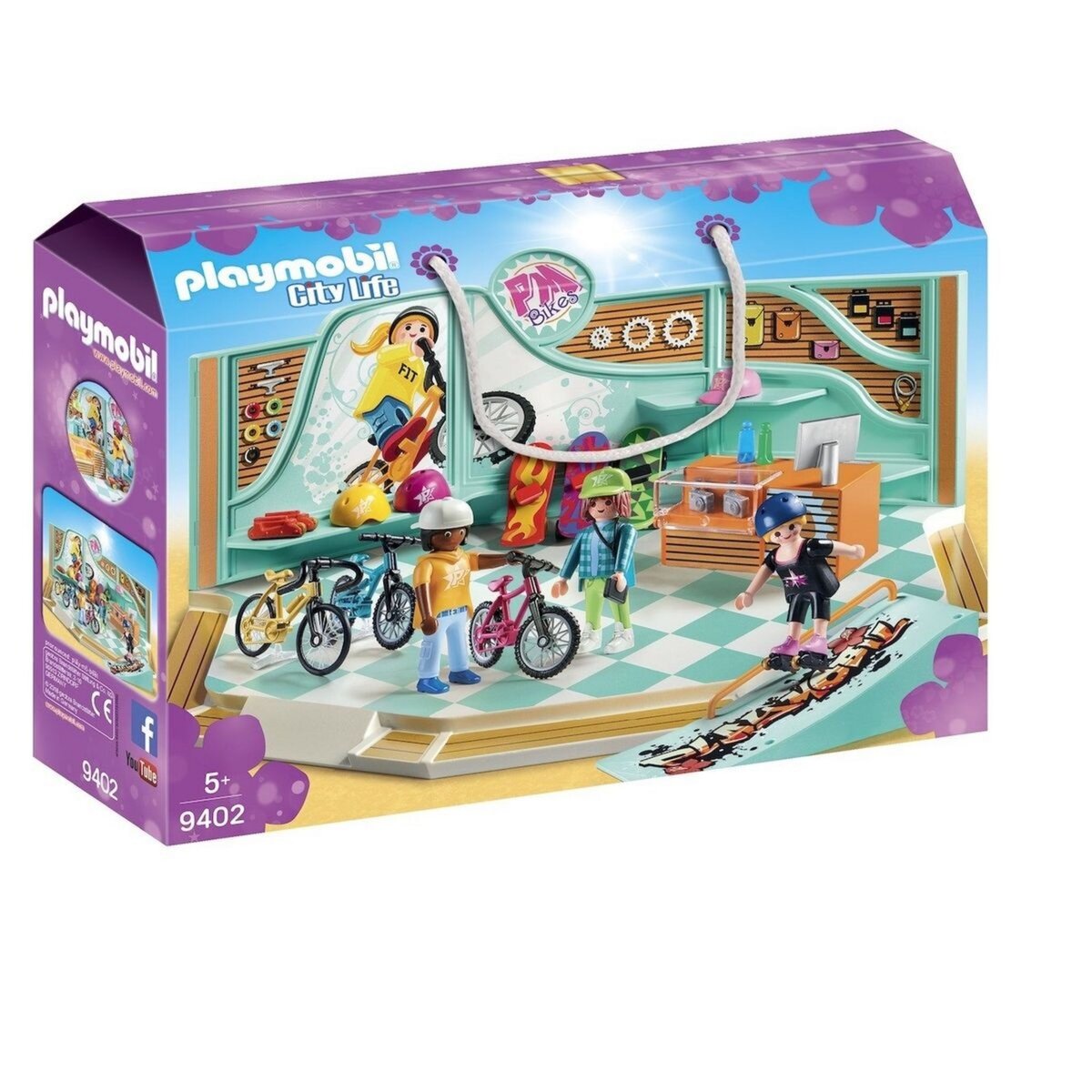 PLAYMOBIL 9402 - City Life - Boutique de skate et vélos