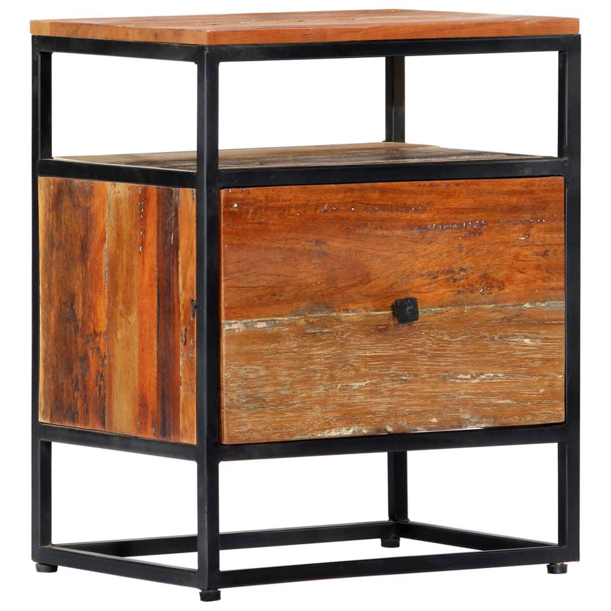 VIDAXL Table de chevet 40 x 30 x 50 cm Bois de recuperation et acier