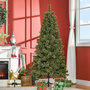 Voir la diapositive 2 : HOMCOM Sapin de Noël artificiel Ø 87 x 180H cm - 450 branches épines imitation Nordmann grand réalisme - 28 pommes de pin - métal PVC vert