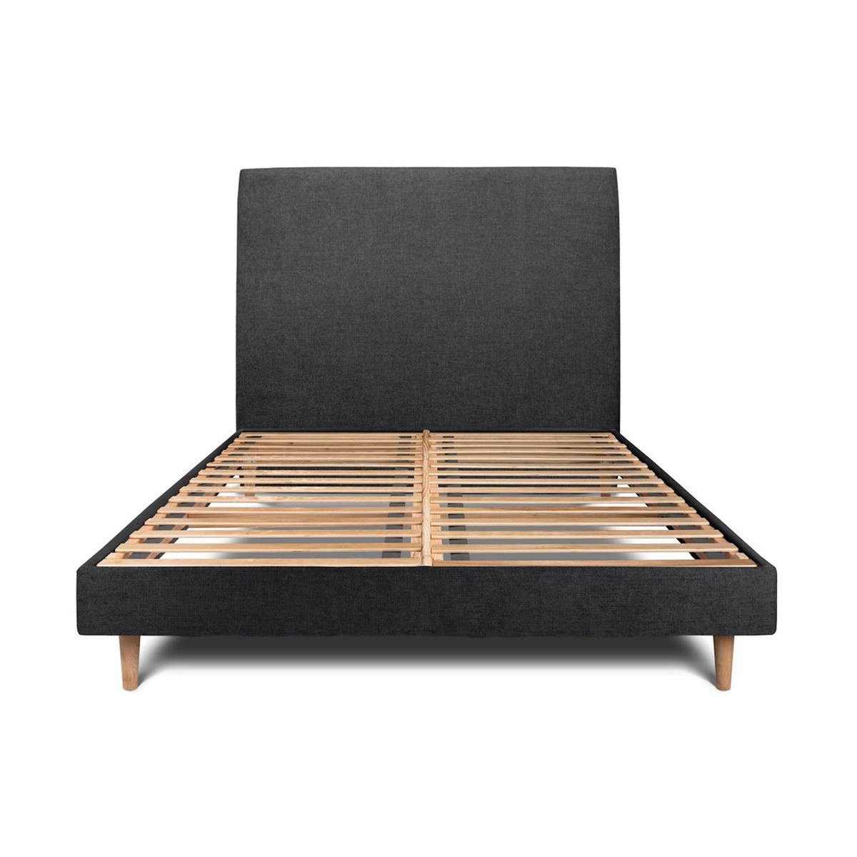 Sommeil de Plomb Lit avec tête de lit tapissier tissu et sommier kit - Hauteur totale : 29cm