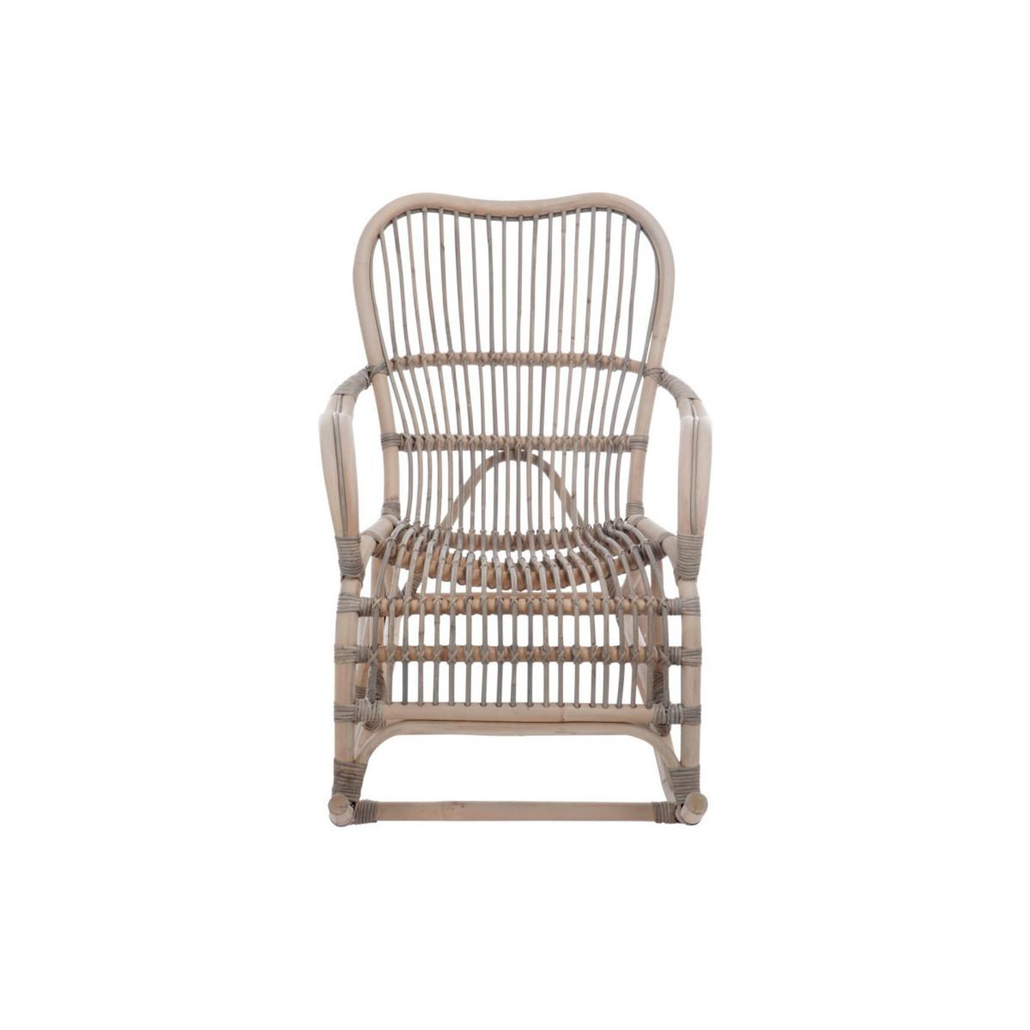 Voir la diapositive 2 : J-LINE Fauteuil à bascule en rotin  washi  110cm gris