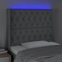 Voir la diapositive 4 : VIDAXL Tete de lit a LED Gris clair 103x16x118/128 cm Tissu