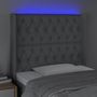 Voir la diapositive 4 : VIDAXL Tete de lit a LED Gris clair 103x16x118/128 cm Tissu