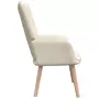 VIDAXL Chaise de relaxation avec tabouret Creme Tissu