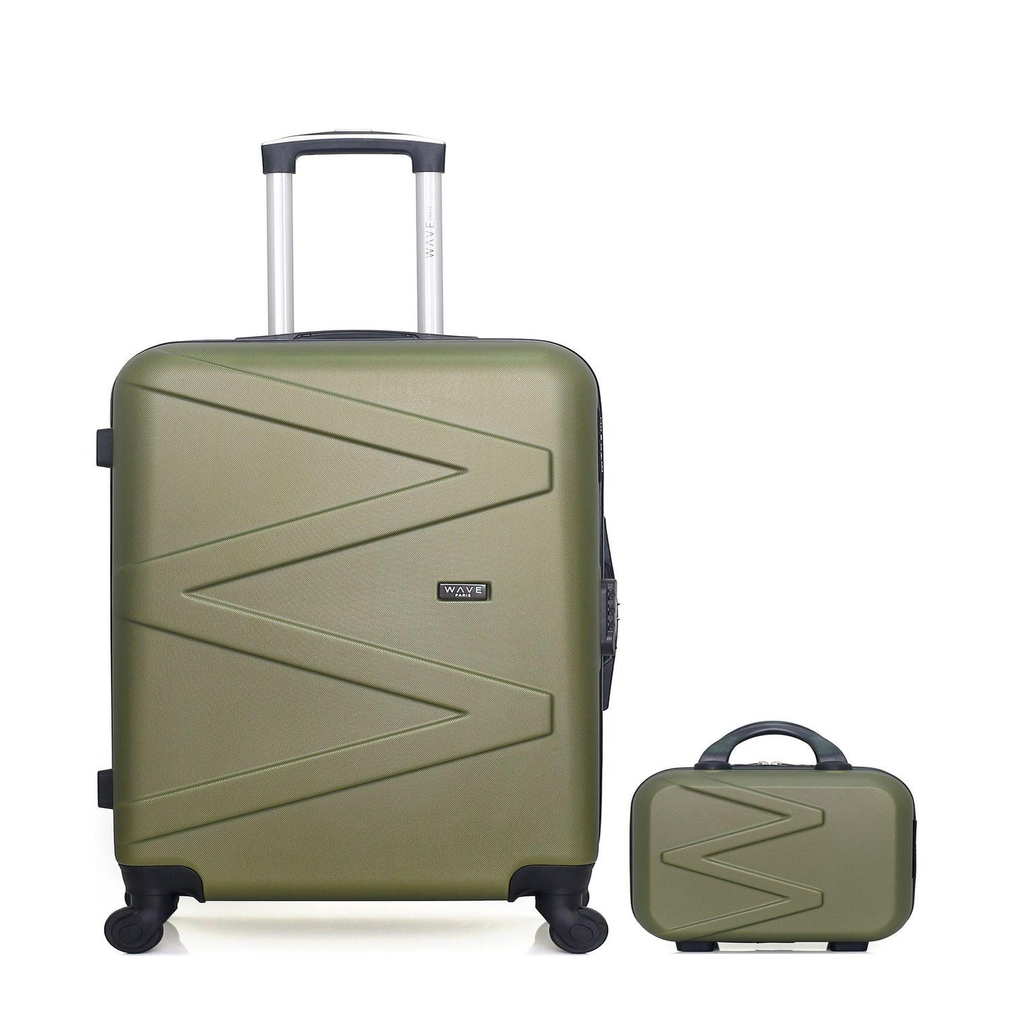 WAVE PARIS WAVE PARIS - Lot de 2 - Valises Grand Format et Vanity AMAZONE. Coloris disponibles : Rouge, Noir, Rose, Bleu, Violet, Gris