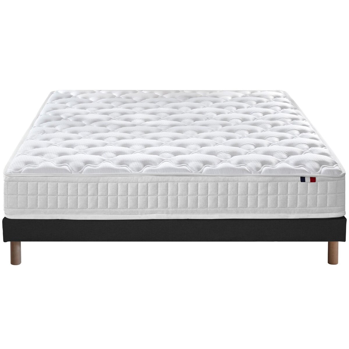 IDLITERIE Ensemble literie ASTRE : matelas ressorts, sommier et accessoires