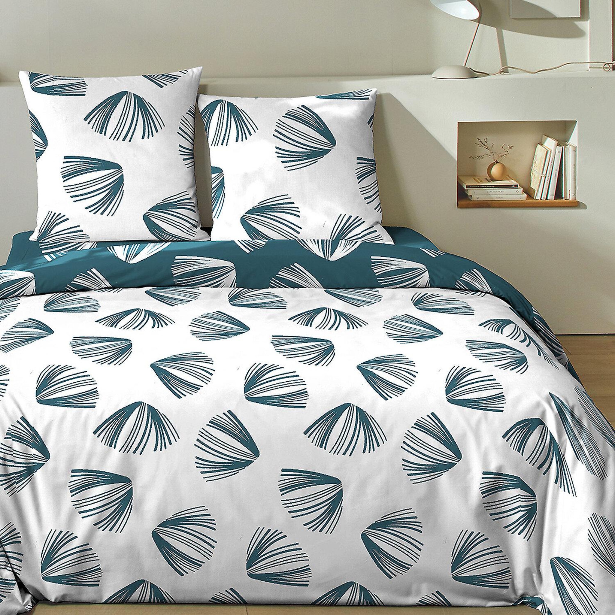 Voir la diapositive 2 : Home collection Parure housse de couette 3 pcs 240x220 cm 100% coton 51 fils cocki
