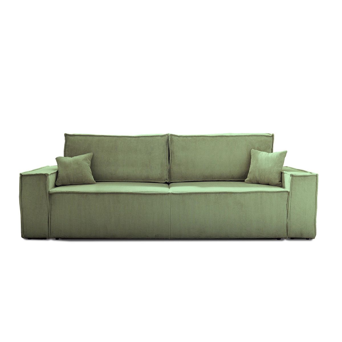 BEST MOBILIER Dellia - canapé 3 places convertible - avec coffre - en velours côtelé - style contemporain