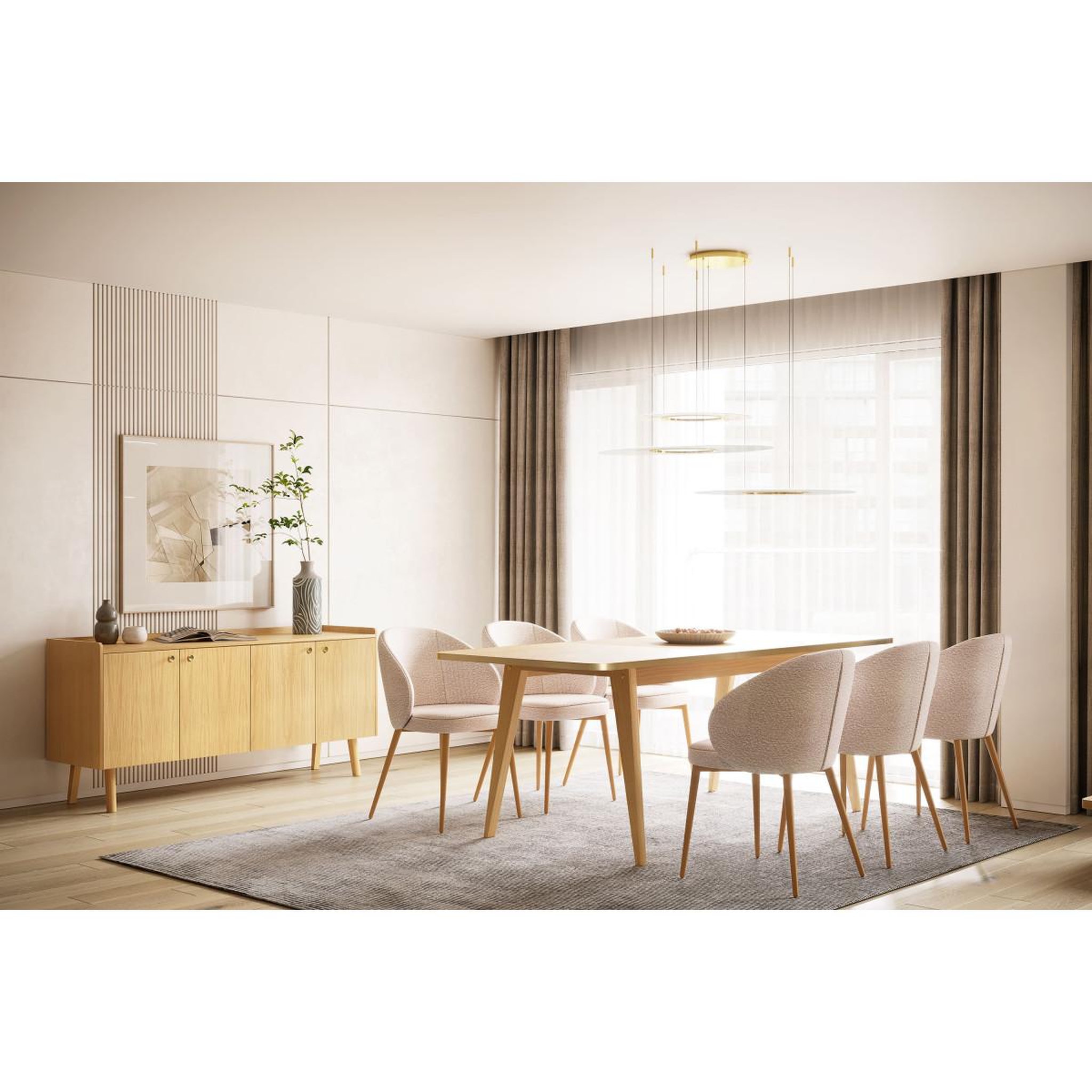 Voir la diapositive 5 : Paris Prix Buffet design 4 portes  nice  160cm chêne