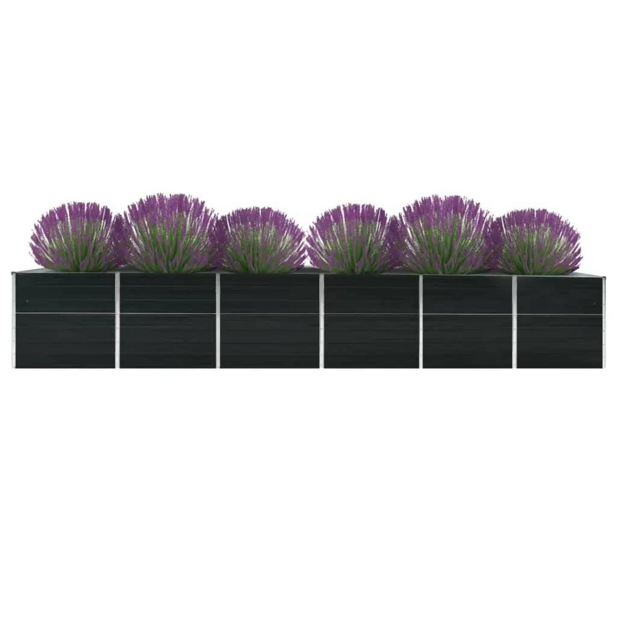 VIDAXL Lit sureleve de jardin Acier galvanise 480x80x77 cm Anthracite