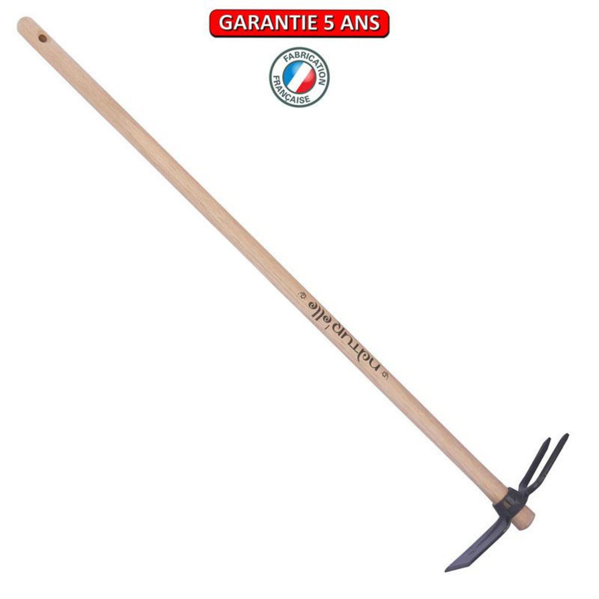 OUTILS PERRIN Serfouette panne & fourche forgée manche 100cm - Gris algue