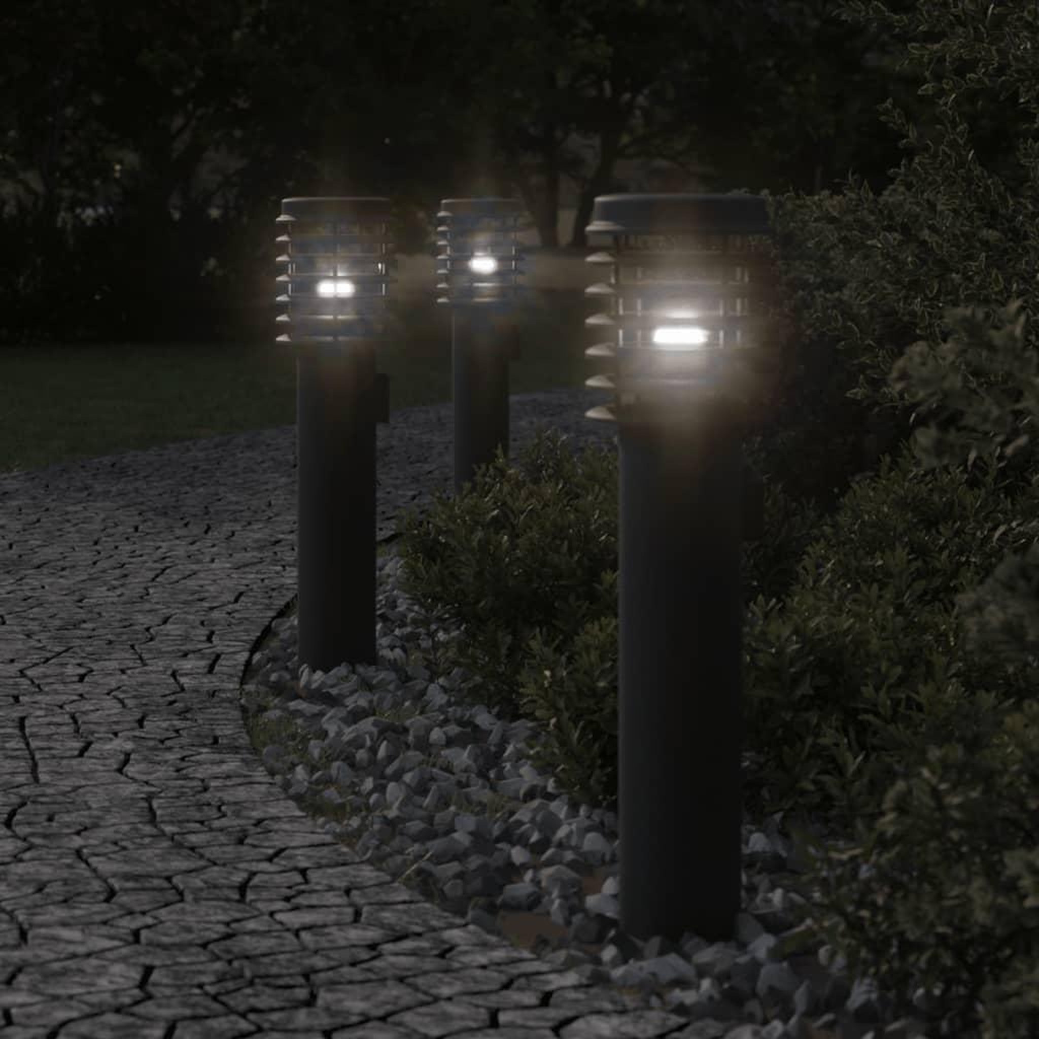 VIDAXL Lampadaire d'exterieur avec sortie noir 60 cm acier inoxydable