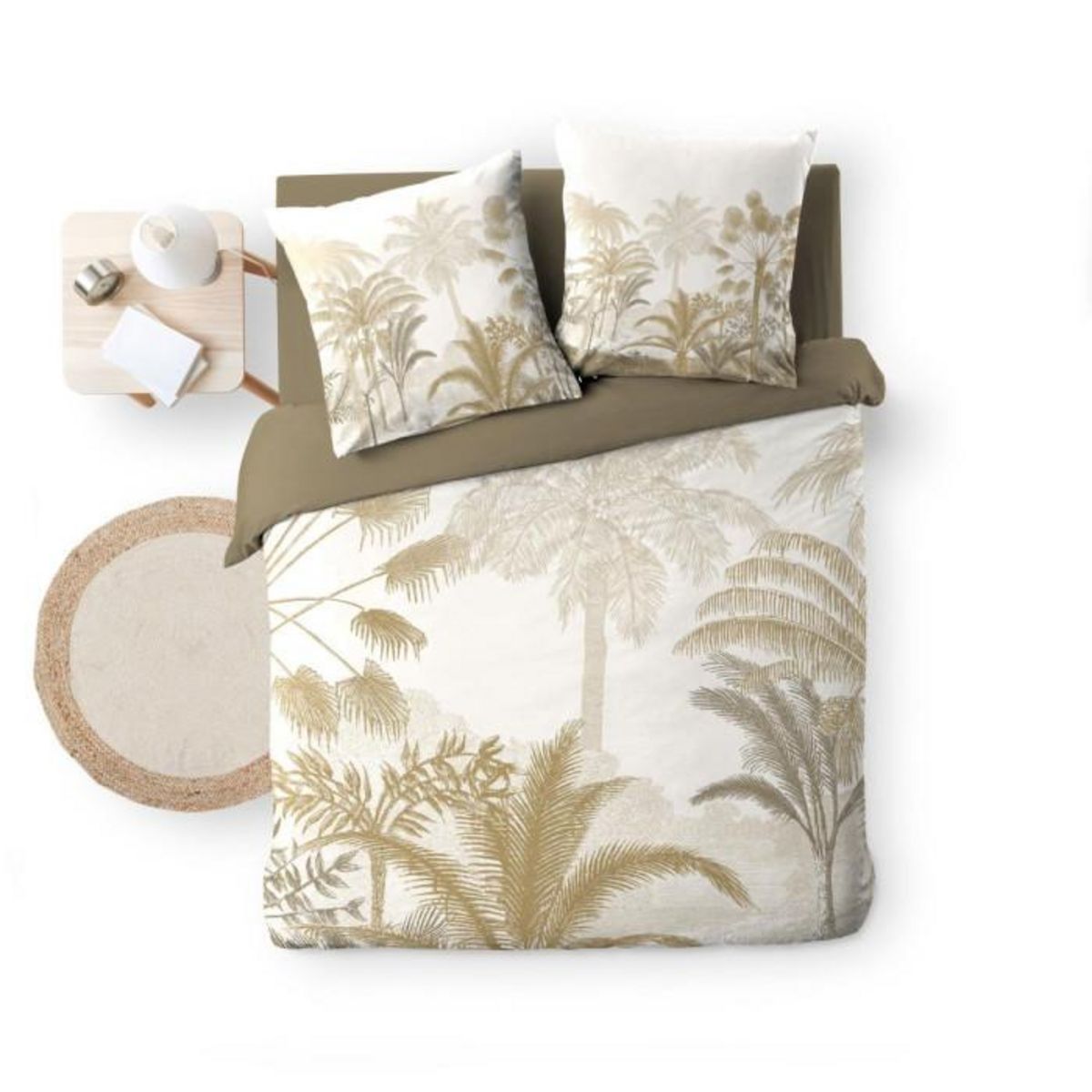 Paris Prix Parure de Lit 3 Pièces  Cocoty  240x220cm Naturel