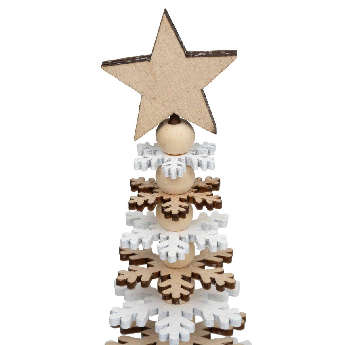 ATMOSPHERA Sapin de Noël Flocon en bois - H. 40 cm