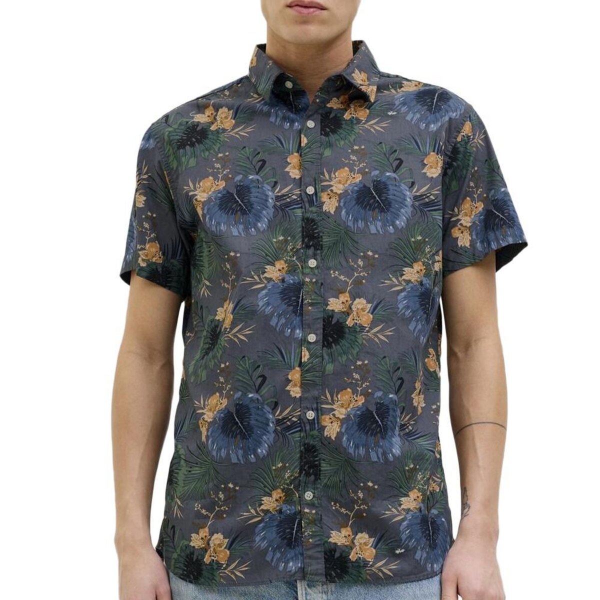 Jack & Jones Chemise Bleu/Vert Homme Jack & Jones Hawaii