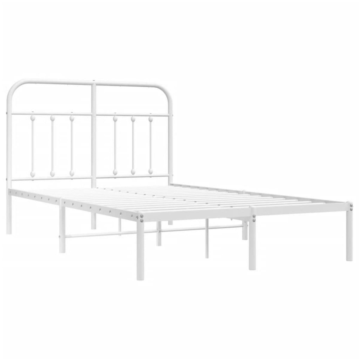 VIDAXL Cadre de lit metal sans matelas et tete de lit blanc 120x190 cm