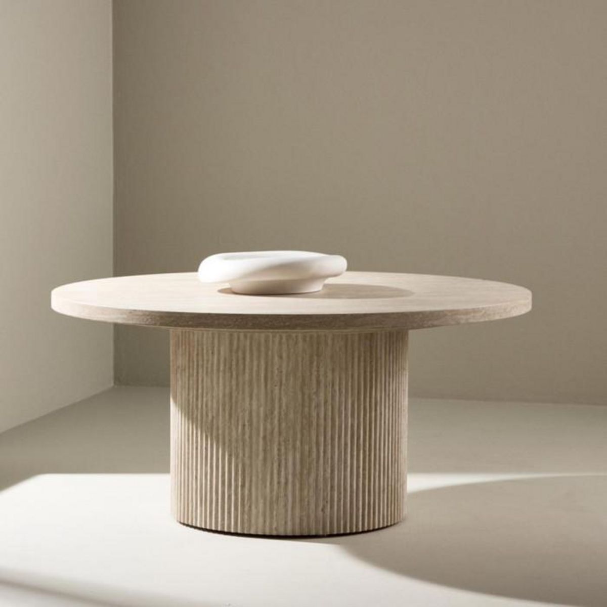 Paris Prix Table Basse Effet Travertin  Haron  80cm Beige