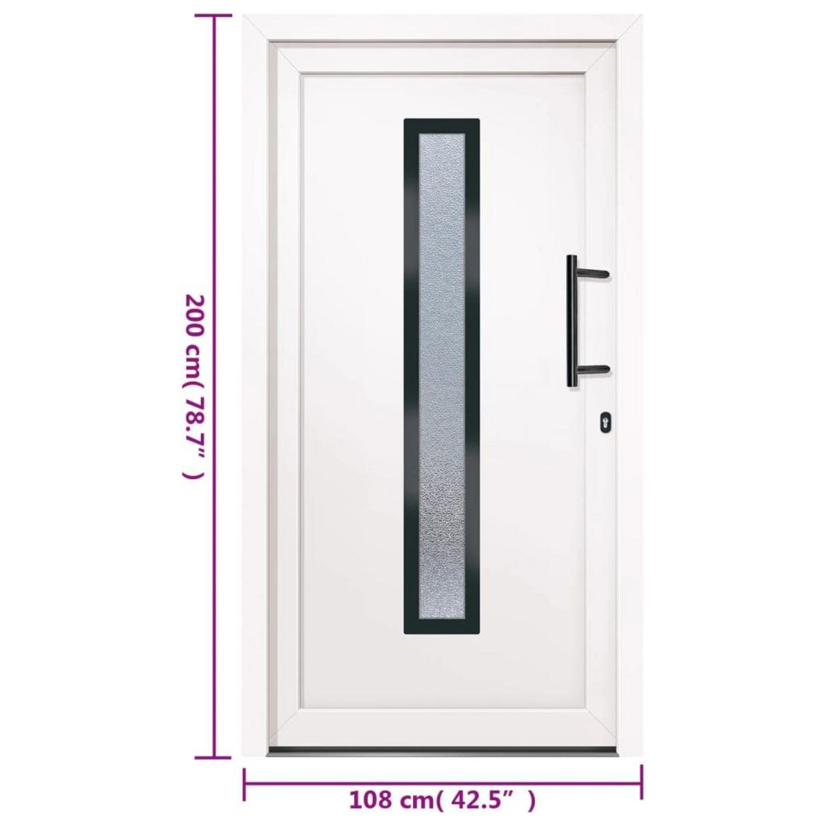 VIDAXL Porte d'entree Blanc 108x200 cm PVC