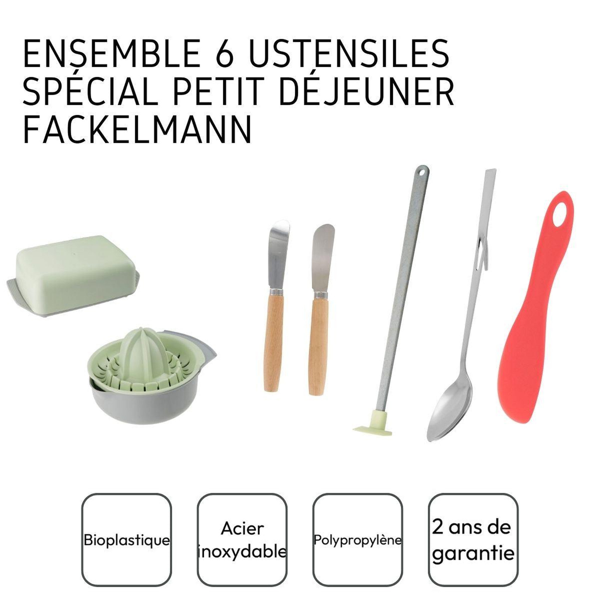 Voir la diapositive 4 : Fackelmann Ensemble de 6 ustensiles spécial petit déjeuner fackelmann