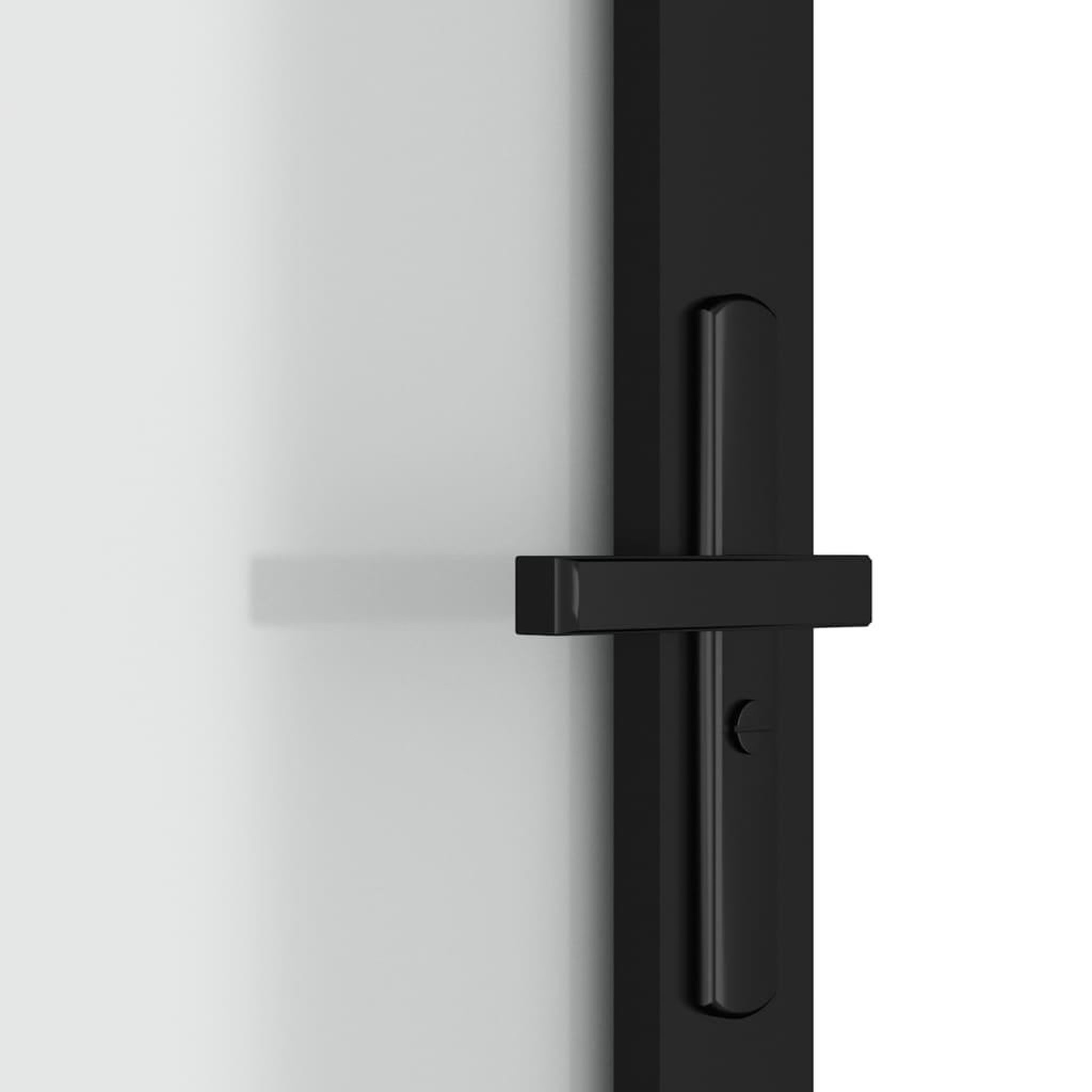 Voir la diapositive 5 : VIDAXL Porte interieure 93x201,5 cm Noir Verre mat et aluminium