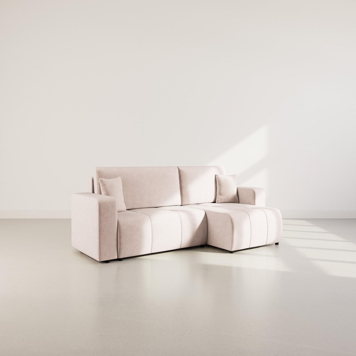 BEST MOBILIER Nicole - canapé d'angle réversible 5 places convertible avec coffre en tissu