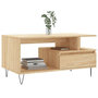 Voir la diapositive 3 : VIDAXL Table basse Chene sonoma 90x49x45 cm Bois d'ingenierie